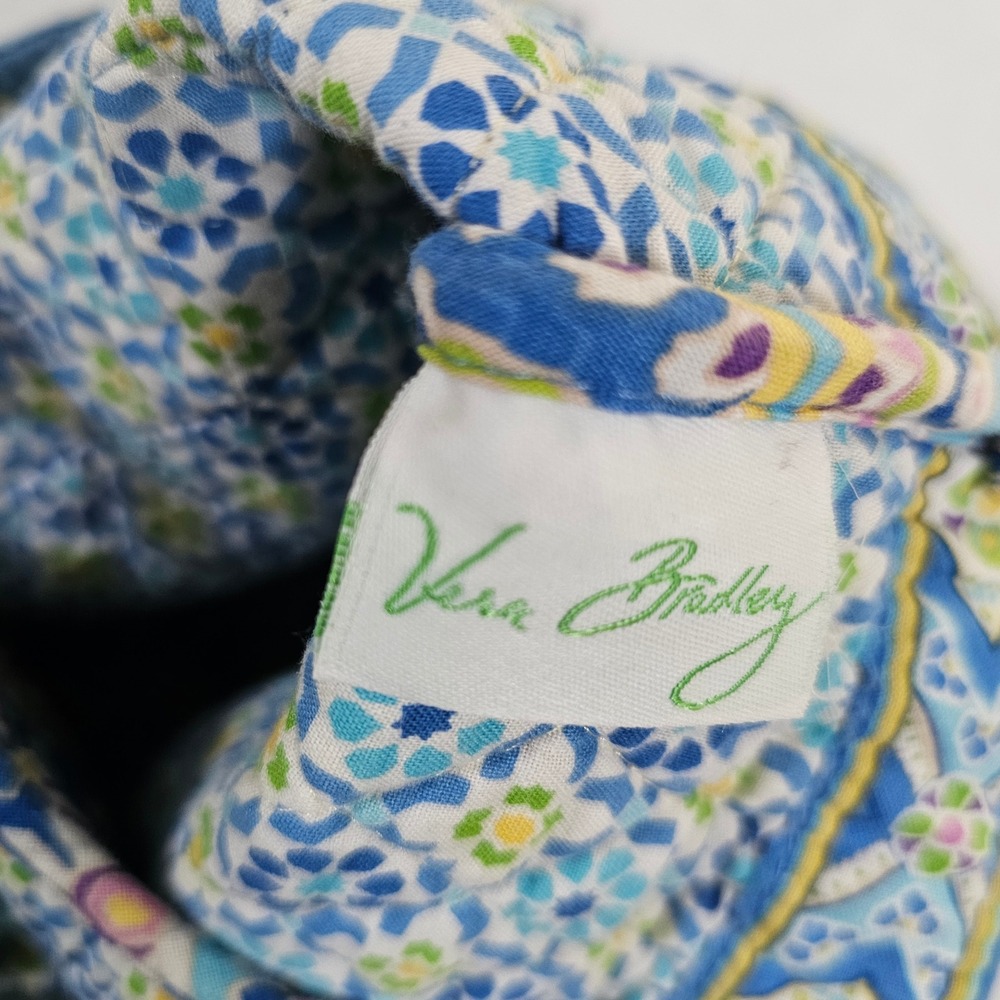 Vera Bradley Mediterranean Blue Quilted Cotton Tote Bag Paisley Toggle Closure - Picture 7 of 9